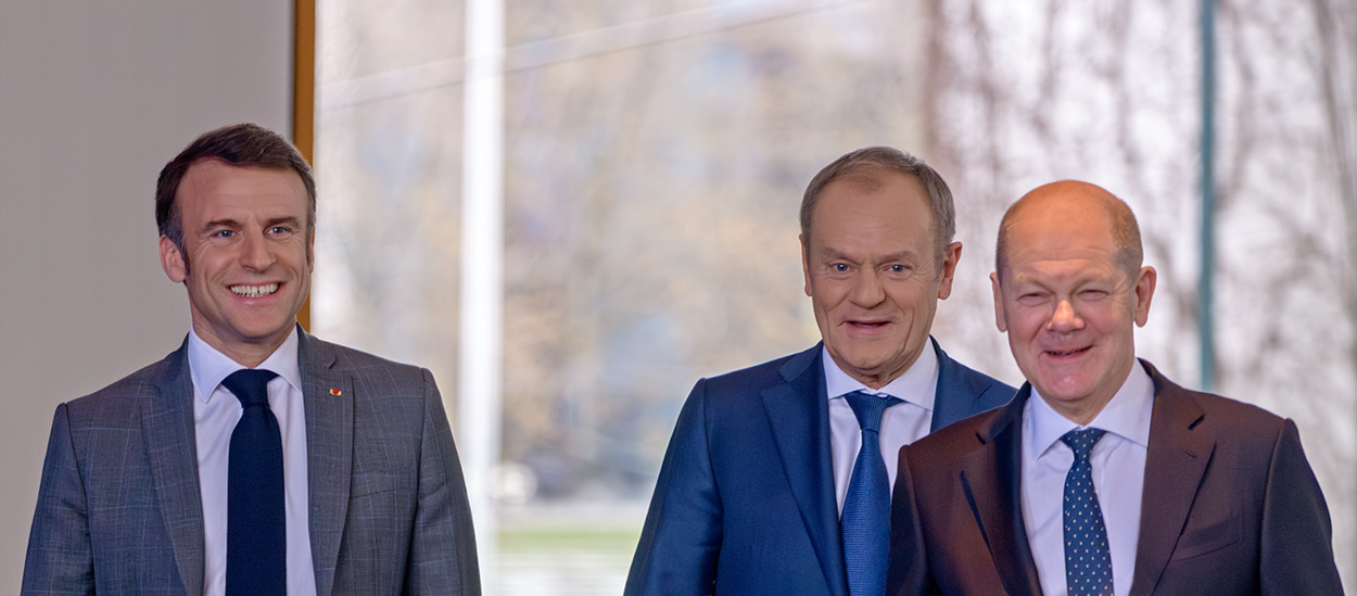 Emmanuel Macron, Olaf Scholz, Donald Tusk